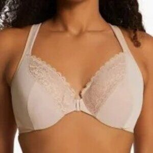 NWT Playtex US4423 Front Close No Poke Dreamwire Bra 46DDD
